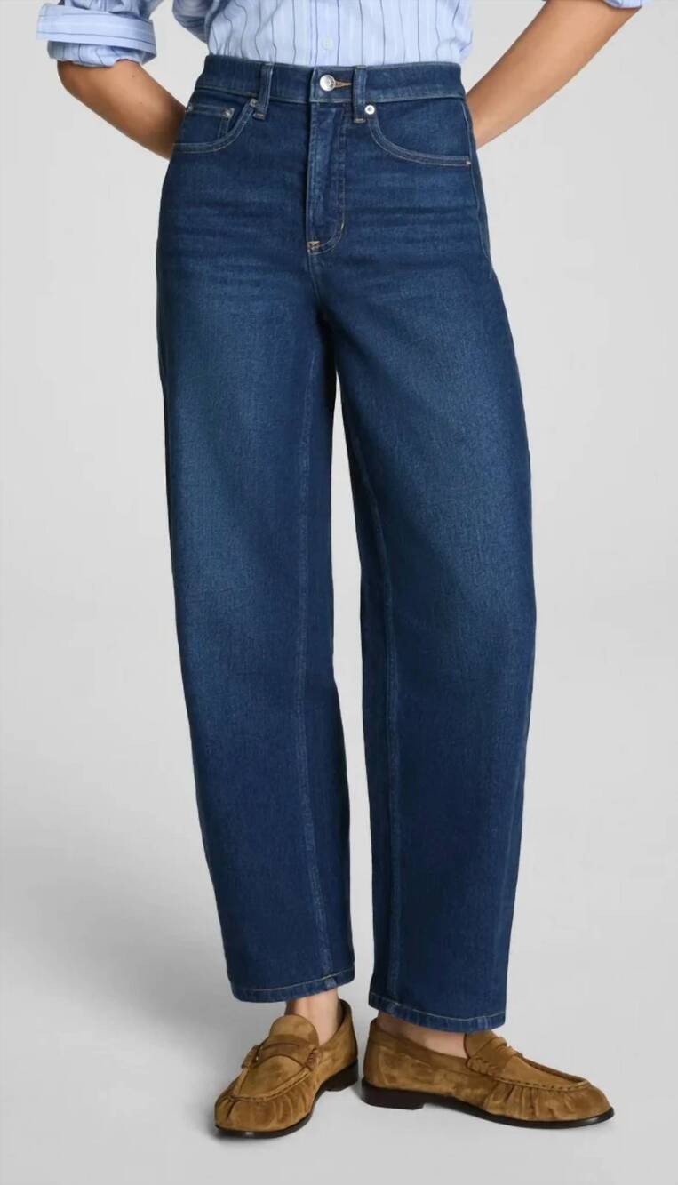 NEW SPANX shape authentic 360 barrel leg jeans in adriatic blue